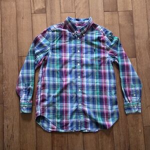 Ralph Lauren Boys Classic Plaid Button-Down Shirt Size L (14-16)